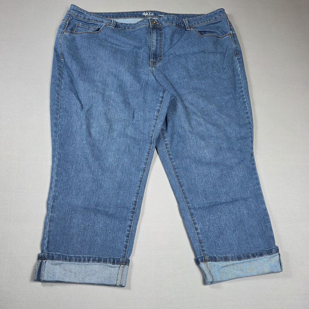Style & Co Woman Cuffed Capri Jean Pants Stretch Women's Plus Size 22W